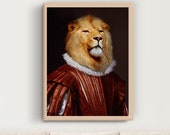 Lion en costume renaissance italienne