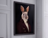 Portrait d'un lapin en redingote chic et aristocratique                  MONSIEUR DE SOLIGNAC