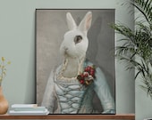 MARY - portrait de lapin en élégante robe d'été