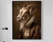 Portrait d'une chèvre habillée dans le style Tudor (série : The Tudor collection)