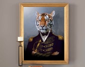 Portrait de tigre en uniforme et épée - modèle HARISSON