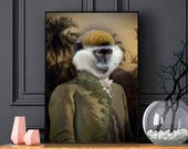 CAMPBELL - portrait d'un singe en habit, portrait animalier en costume, idée cadeau