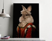 LA DUCHESSE de MANTOUE - portrait d'un lapin, portrait animalier en costume, idée cadeau