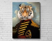 Tigre du bengale en uniforme - portrait d'un fauve style militaire