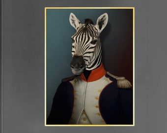 Marshal LANNES - Zebra in blue white red military uniform