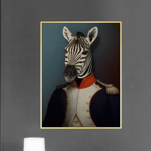 Marshal LANNES - Zebra in blue white red military uniform