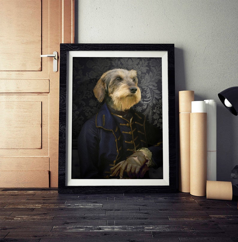 Animal portrait in costume: THE PRINCE de CONTI dressed animal portrait gift idea dressed dog portrait image 3