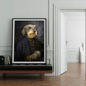 Animal portrait in costume: THE PRINCE de CONTI dressed animal portrait gift idea dressed dog portrait image 2