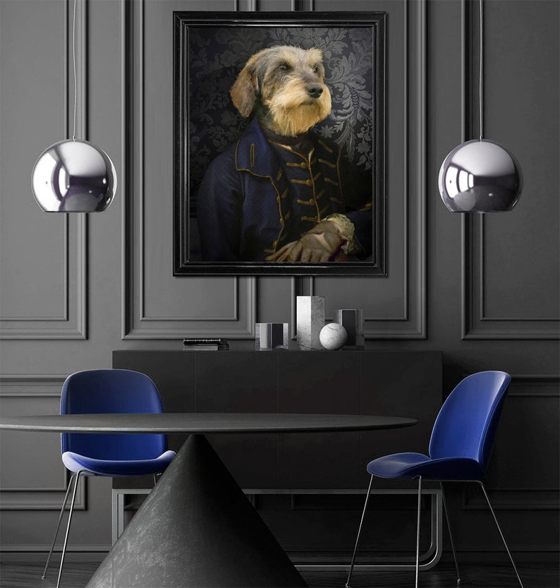 Animal portrait in costume: THE PRINCE de CONTI dressed animal portrait gift idea dressed dog portrait image 4