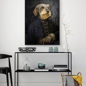 Animal portrait in costume: THE PRINCE de CONTI dressed animal portrait gift idea dressed dog portrait image 5