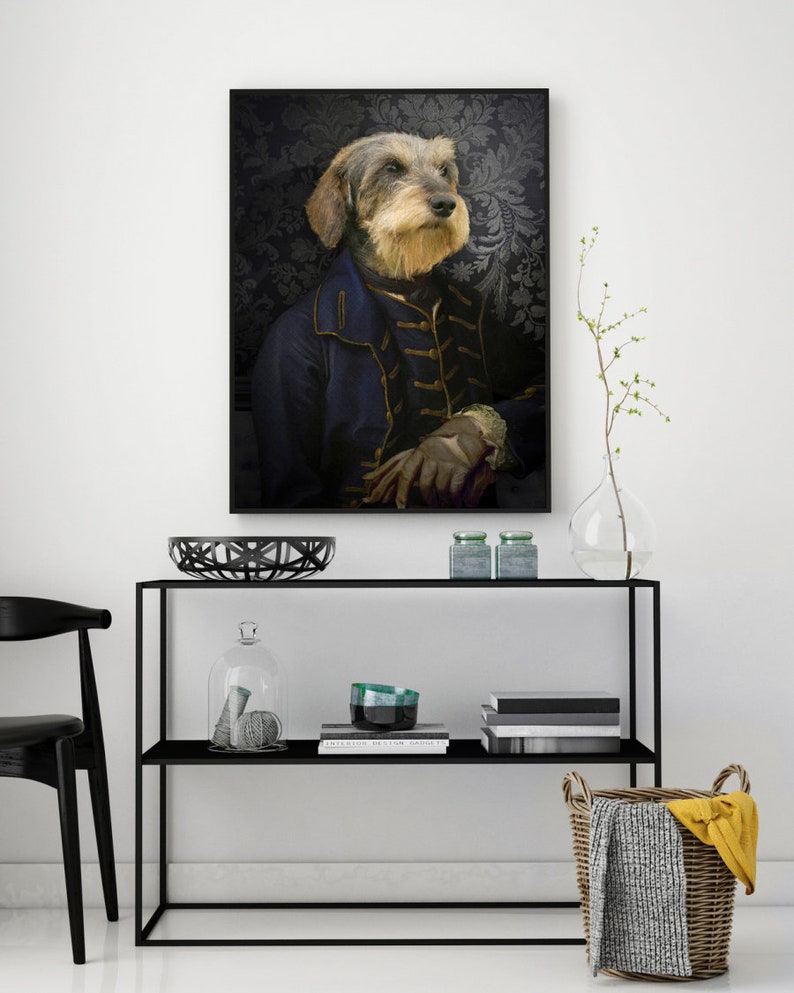 Animal portrait in costume: THE PRINCE de CONTI dressed animal portrait gift idea dressed dog portrait image 5