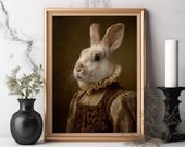 Portrait de lapin habillé dans le style Tudor (série : The Tudor collection)