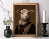 Portrait d'une brebis habillée dans le style Tudor (série : The Tudor collection)