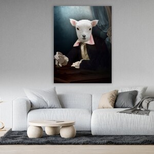 Spinning Top Portrait Lamb Posing Behind His Desk image 4