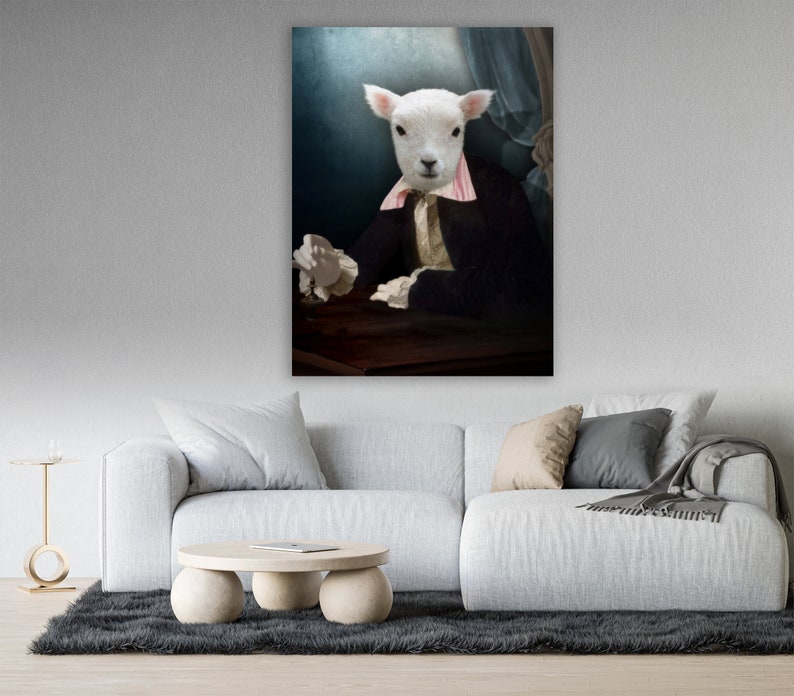 Spinning Top Portrait Lamb Posing Behind His Desk image 4