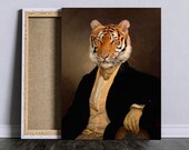 Portrait de tigre en habit aristocratique costume de dandy