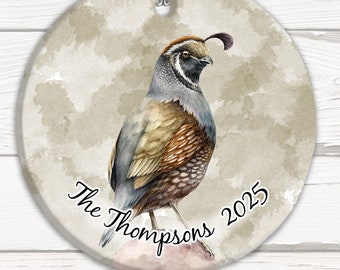 Quail Ornament, Customize, Bird Ornament, Christmas, Handmade