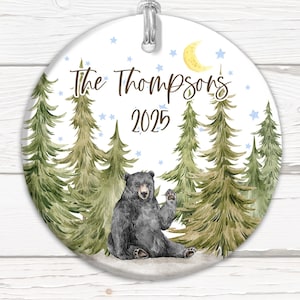 Bear Custom Christmas Ornament, Personalized Bear Ornament, Black Bear Ornament, Brown Bear Ornament, Custom Bear Ornament, Bear Gifts