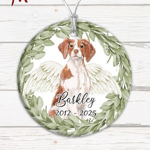 Brittany Spaniel Memory Ornament, Brittany Spaniel Remembrance Ornament,Personalized Spaniel, Brittany Spaniel Bereavement, In Loving Memory