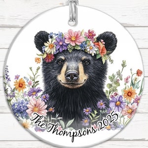 Bear Custom Christmas Ornament, Personalized Bear Ornament, Black Bear Ornament, Brown Bear Ornament, Custom Bear Ornament, Bear Gifts