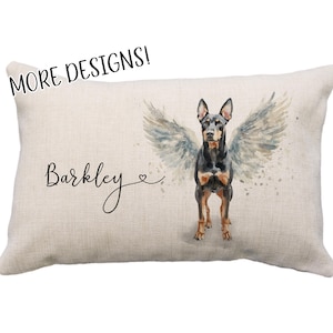 Doberman Wings Custom Memory Pillow, 12x18* Pillow, Doberman Rainbow, Doberman Memorial, Doberman Pillow, Doberman Wings, No Longer By Our