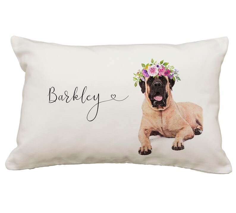 Mastiff Gifts Personalized Name Mastiff Pillow or Case 12x18 Pillow Dog Gifts