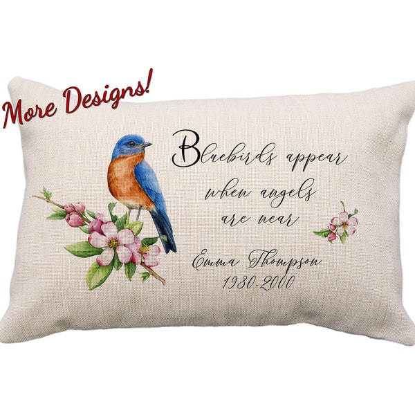 Bluebirds Appear When Angels Are Near Custom Pillow or Cover 12x18*, House Warming Gifts, Bluebird Gifts, Bluebird Pillow, Custom Bluebird