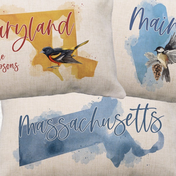 Massachusetts Pillow Etsy