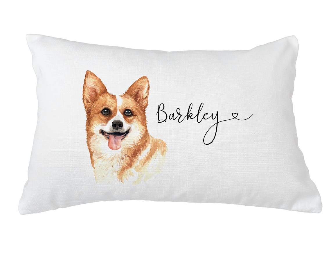 christmas corgi pillow