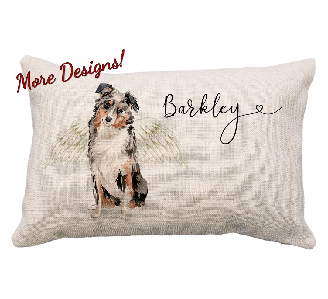 Australian Shepherd Memorial Pillow, 12 X 18, Custom Aussie Memorial