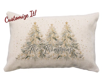 Christmas Tree Pillow Or Cover, 12 x 18* Pillow, Gold Christmas, Custom Christmas Tree, Tree Gifts