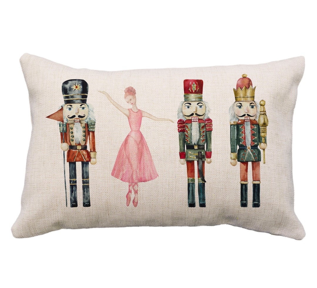 Nutcrackers Pillow Christmas Decor 12 X 18 Christmas Etsy