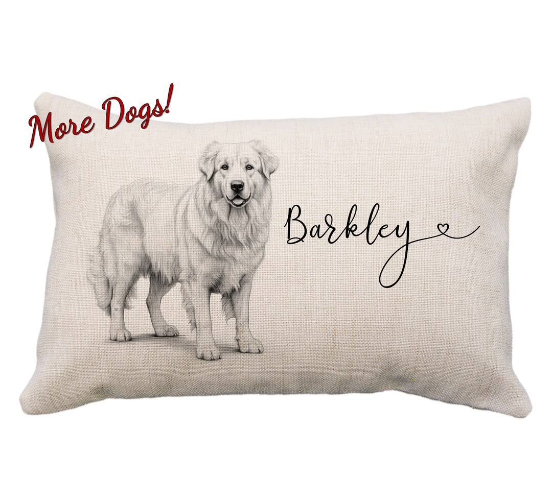 Great Pyrenees Pillow, 12x18 Pillow, Pyrenees Drawing, Great Pyrenees