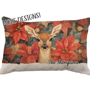 Reindeer and Deer Pillows, Multiple Designs! 12 x 18* Pillow Or Cover