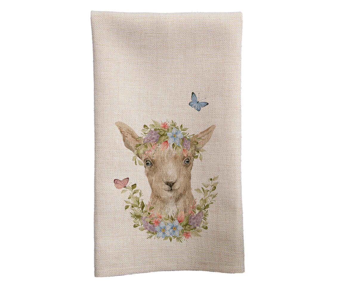 Goat Tea Towel Kitchen Decor Goat Gifts Bird Tea Towels Etsy