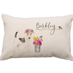 Wire Hair Fox Terrier Pillows, Multiple Designs!, Pillow or cover, 12x18* Pillow,  Wire Hair Terrier Gifts, Terrier Pillow