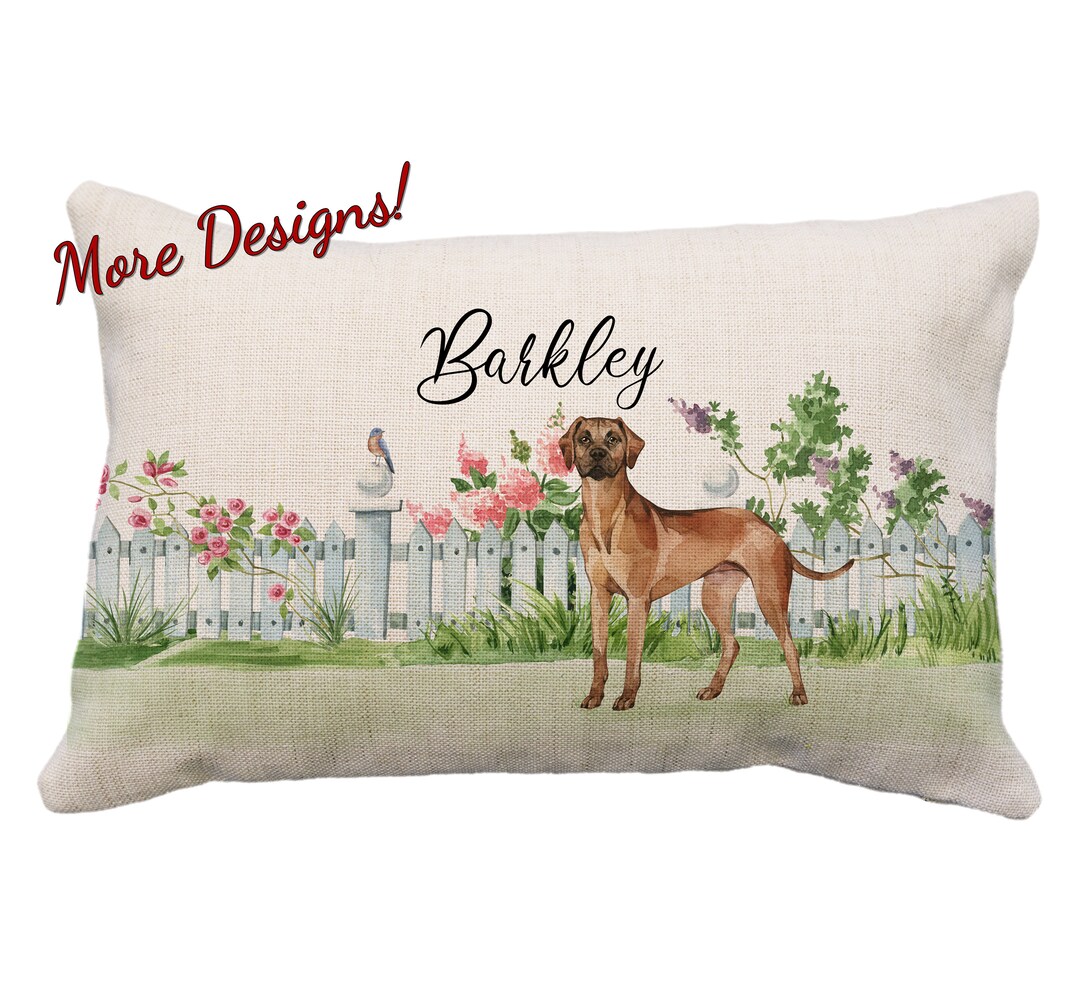Rhodesian Ridgeback Spring Summer Flowers Custom Pillow or - Etsy