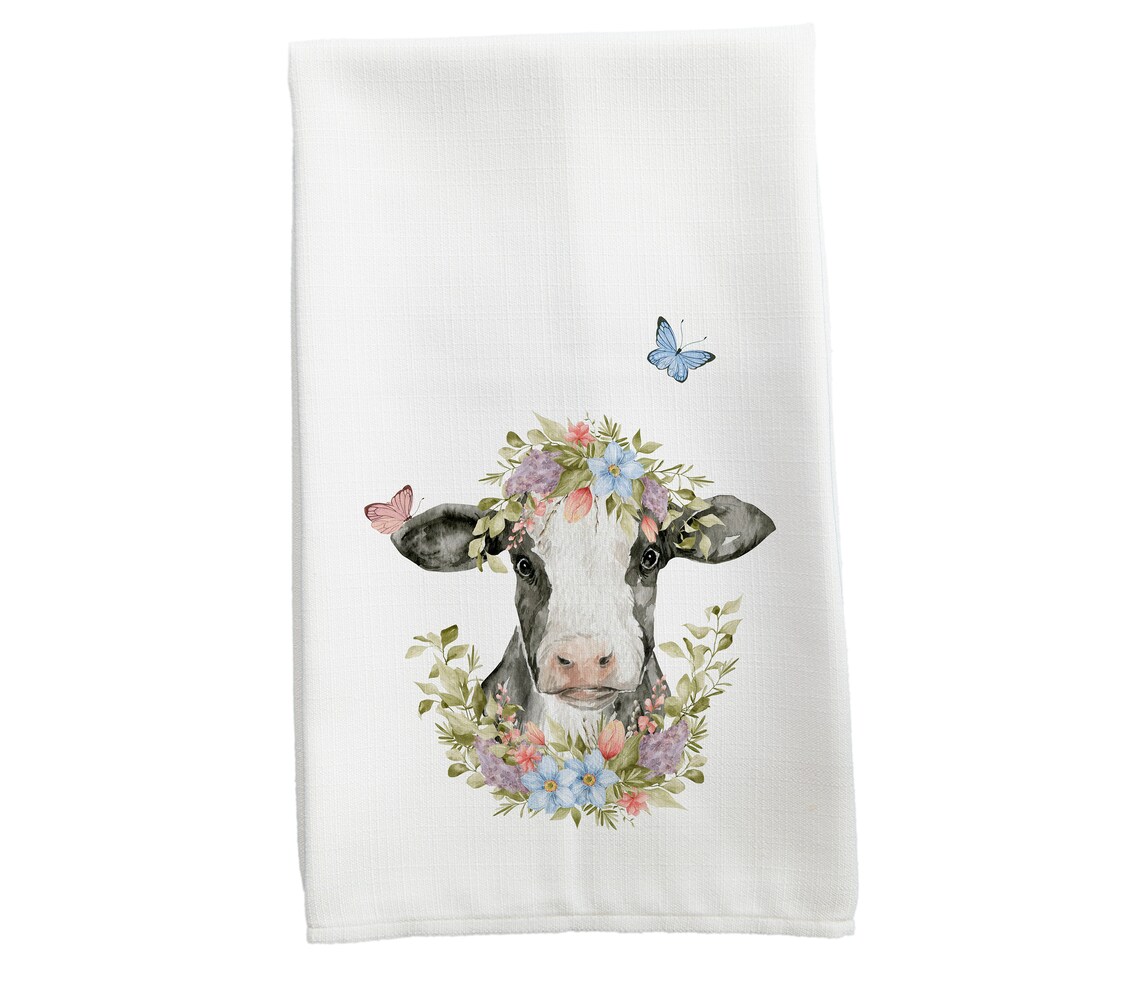 Cow Tea Towel Farm Animals Tea Towel Farm Animals Gifts Etsy