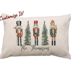 Nutcrackers and Christmas Trees Custom Pillow Or Cover, Custom Nutcracker, 12 x 18* Pillow, Christmas Nutcracker Decor, Christmas Pillow