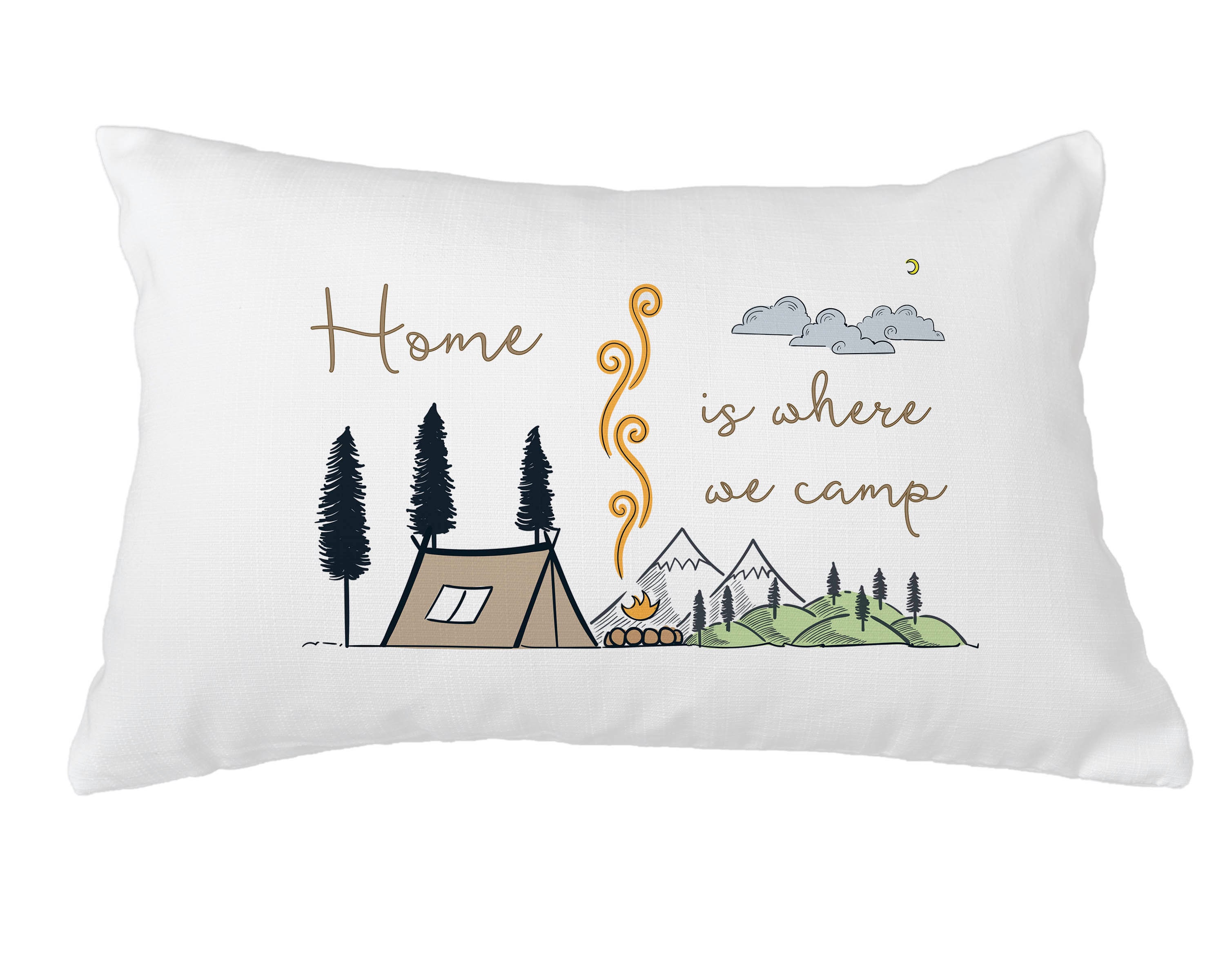 Home Is Where We Camp Pillow or Case 12x18 Happy Camper Etsy