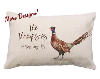 Pheasant Pillow, Multiple Designs, Cabin Decor, Lodge, Hunting Gifts, Handmade