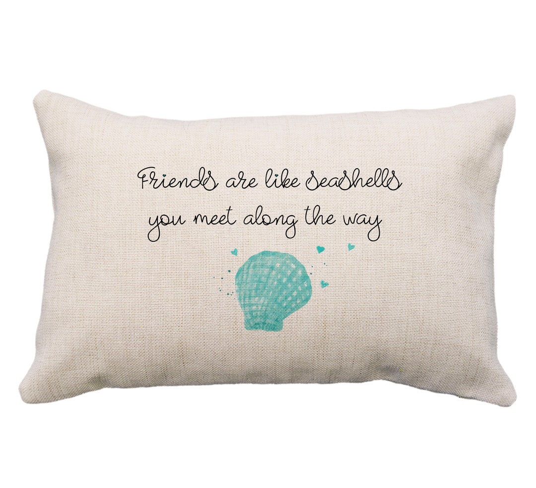 Friends Seashell Pillow, Friends Pillow, Beach Pillow, Seashore Pillow
