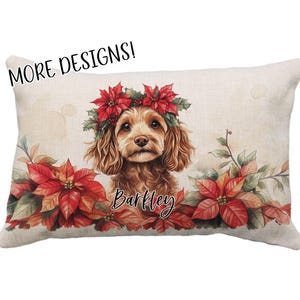 Cockapoo Pillows, Personalized Cockapoo 12x18* Pillow or Cover, Cockapoo Gifts, Custom Cockapoo, Christmas Cockapoo, Cockapoo Loss