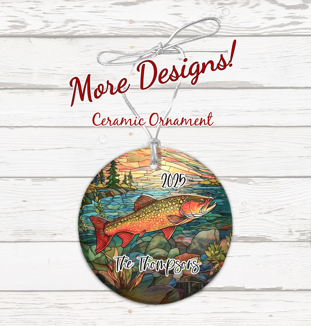 Trout Custom Ornaments, Multiple Designs Brook Trout, Brown Trout
