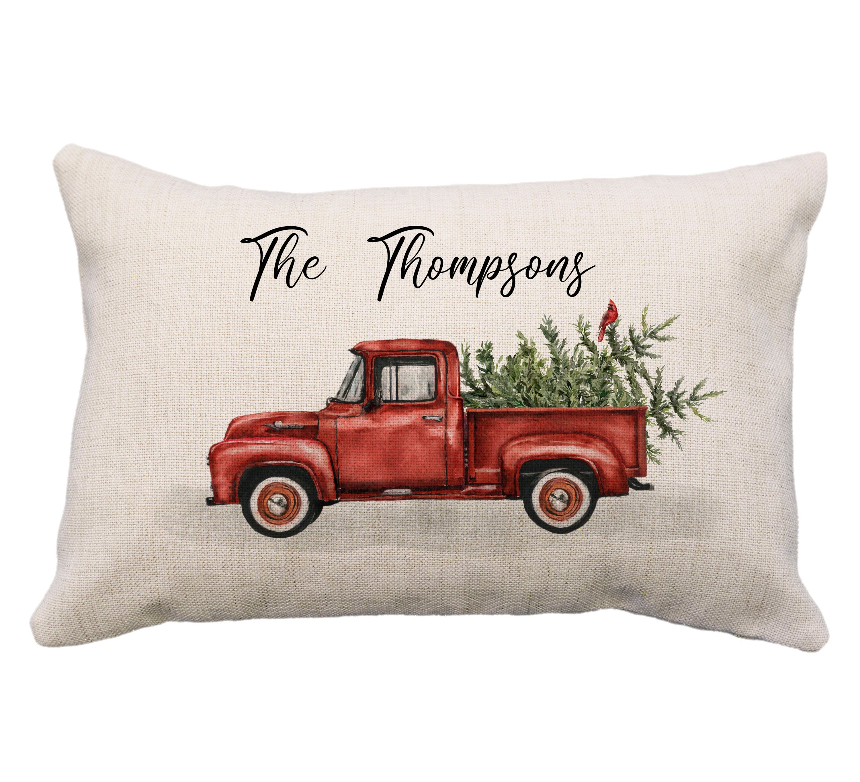 Christmas top truck pillow