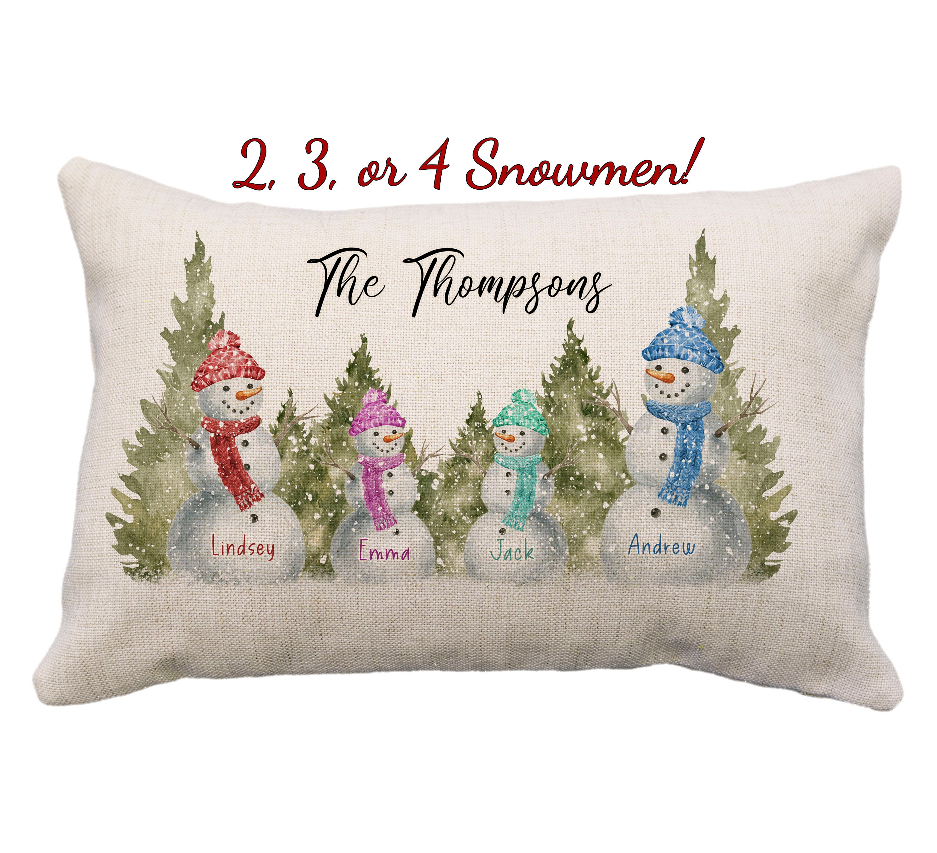 Winter Landscape Pillow Case, Merry Christmas With Snowy Trees