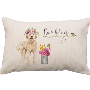 Personalized Name Goldendoodle Pillow or cover, 12x18* Pillow, Goldendoodle Gifts,  Goldendoodle Pillow