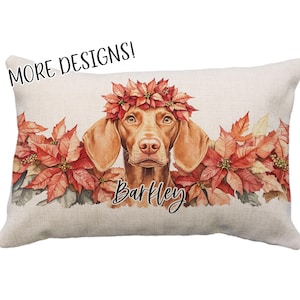 Vizsla Pillows, Personalized Vizsla, 12x18* Pillow or Cover, Vizsla Gifts, Custom Vizsla, Vizsla Memory, Vizsla Christmas, Pretty Vizsla