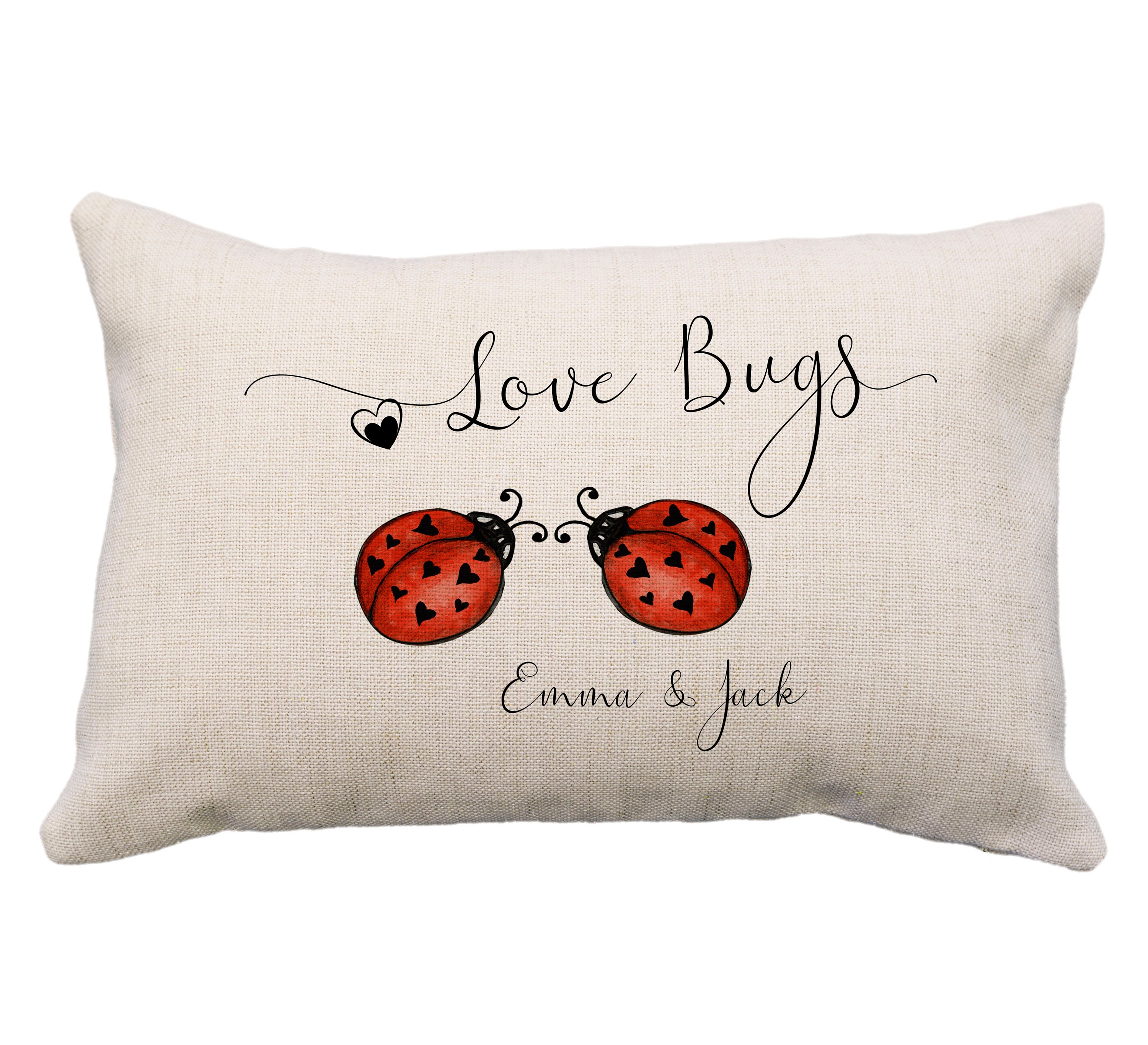 Personalized Love Bugs Pillow or Case 12x18 Romantic Gifts Etsy