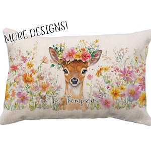 Deer Pillow or Cover, 12x18* Pillow, Deer Gifts, Cabin Decor, Lodge Decor, Buck Antlers, Deer in Forest, Deer Gifts, Buck Gifts, Hunting